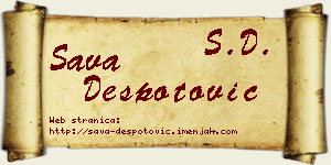 Sava Despotović vizit kartica